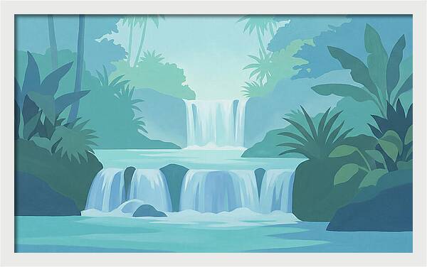 Multi Level Cascade Through Lush Tropics
