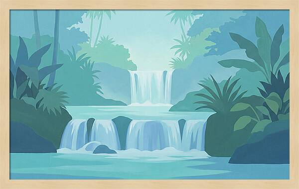 Multi Level Cascade Through Lush Tropics