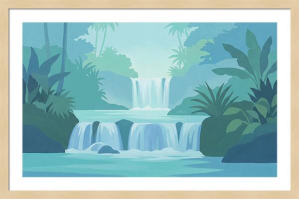 Multi Level Cascade Through Lush Tropics