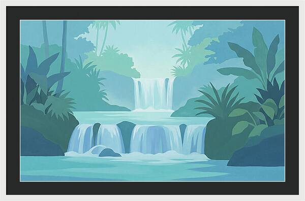 Multi Level Cascade Through Lush Tropics