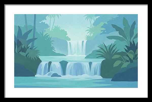 Multi Level Cascade Through Lush Tropics