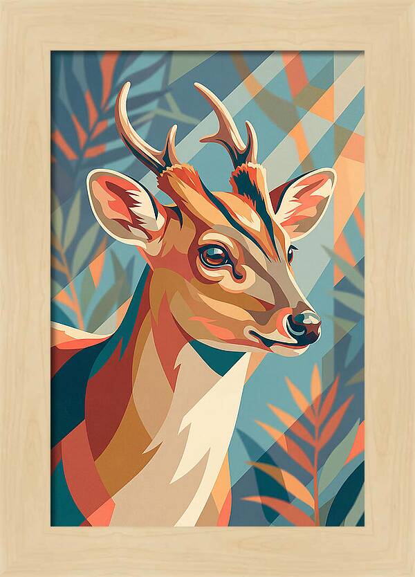 Muntjac In Vibrant Colors
