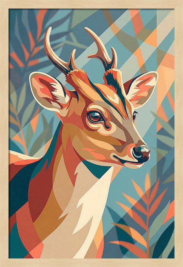 Muntjac In Vibrant Colors