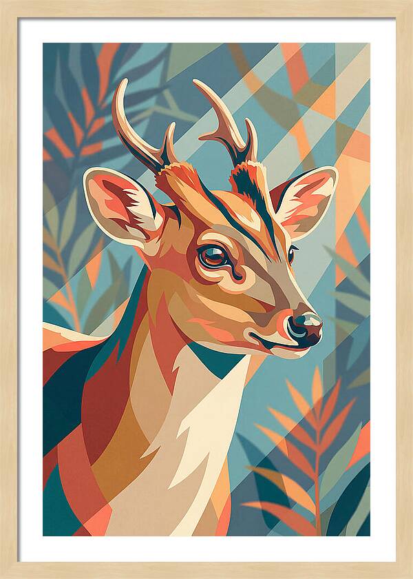 Muntjac In Vibrant Colors
