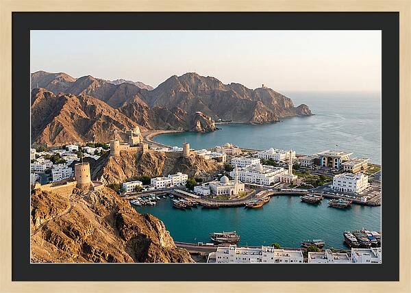 Muscat Coastline From Al Hajar Mountains