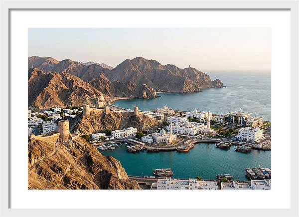 Muscat Coastline From Al Hajar Mountains