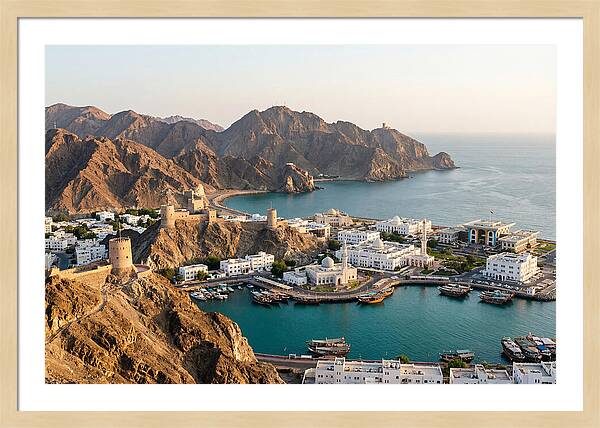 Muscat Coastline From Al Hajar Mountains
