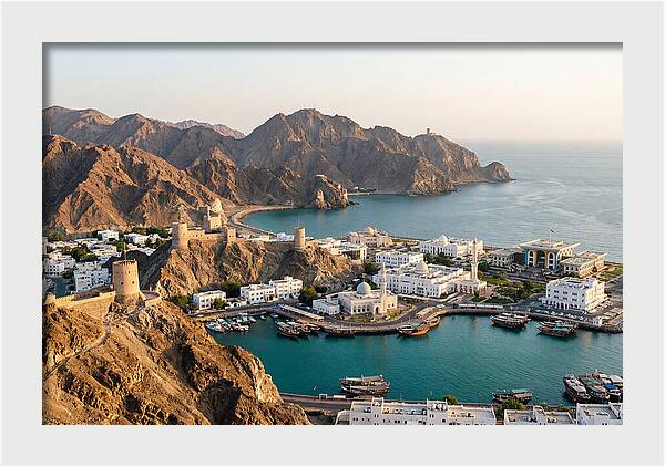 Muscat Coastline From Al Hajar Mountains