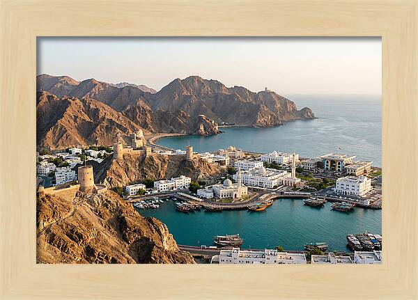 Muscat Coastline From Al Hajar Mountains