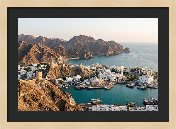 Muscat Coastline From Al Hajar Mountains
