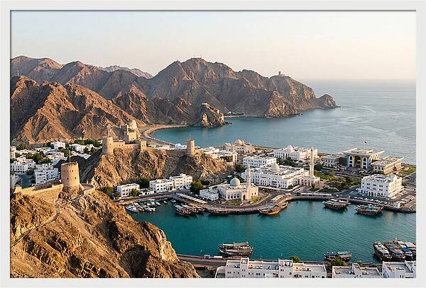 Muscat Coastline From Al Hajar Mountains