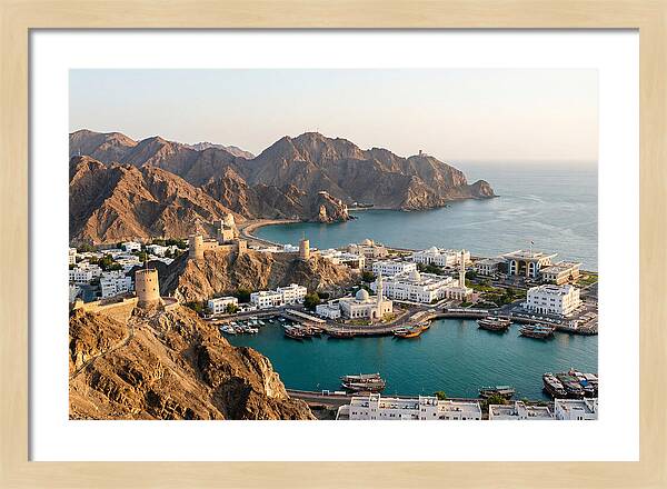 Muscat Coastline From Al Hajar Mountains