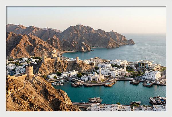 Muscat Coastline From Al Hajar Mountains