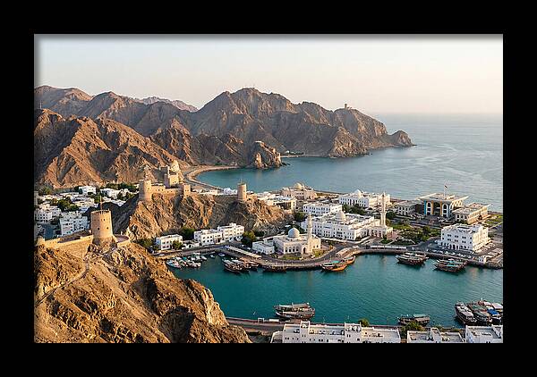 Muscat Coastline From Al Hajar Mountains
