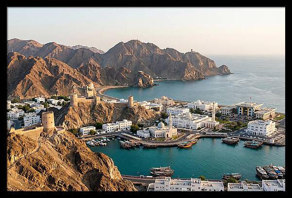 Muscat Coastline From Al Hajar Mountains