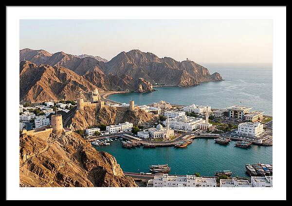 Muscat Coastline From Al Hajar Mountains