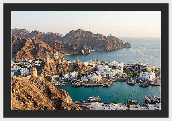 Muscat Coastline From Al Hajar Mountains