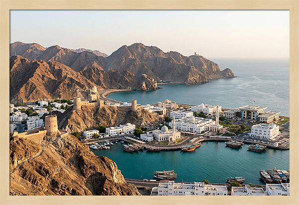 Muscat Coastline From Al Hajar Mountains