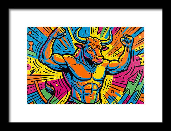Muscular Minotaur In Vibrant Colors
