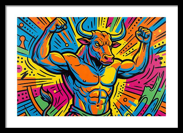 Muscular Minotaur In Vibrant Colors