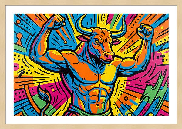 Muscular Minotaur In Vibrant Colors