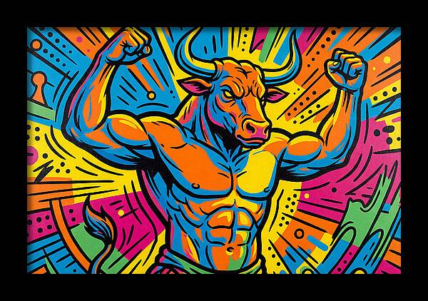 Muscular Minotaur In Vibrant Colors