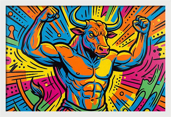 Muscular Minotaur In Vibrant Colors