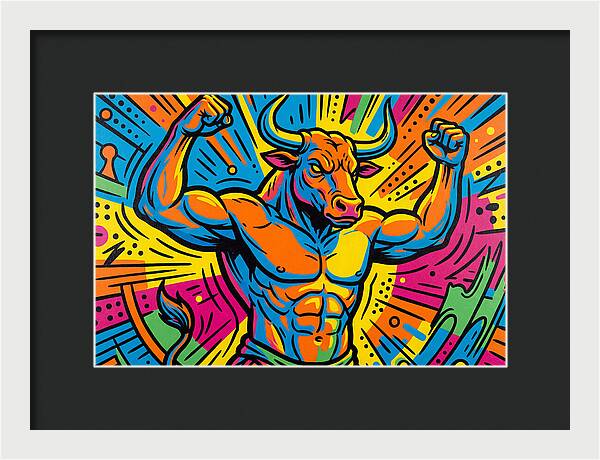 Muscular Minotaur In Vibrant Colors