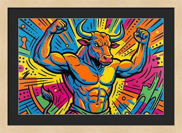 Muscular Minotaur In Vibrant Colors