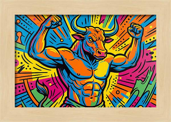 Muscular Minotaur In Vibrant Colors