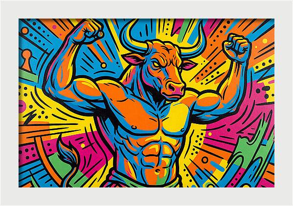 Muscular Minotaur In Vibrant Colors