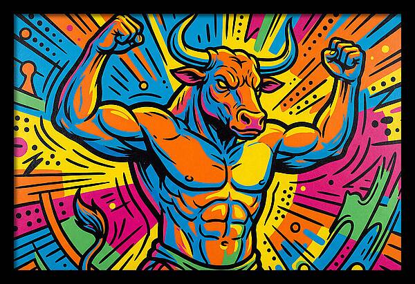 Muscular Minotaur In Vibrant Colors