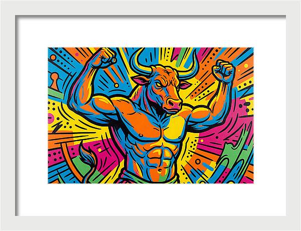 Muscular Minotaur In Vibrant Colors