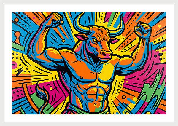 Muscular Minotaur In Vibrant Colors