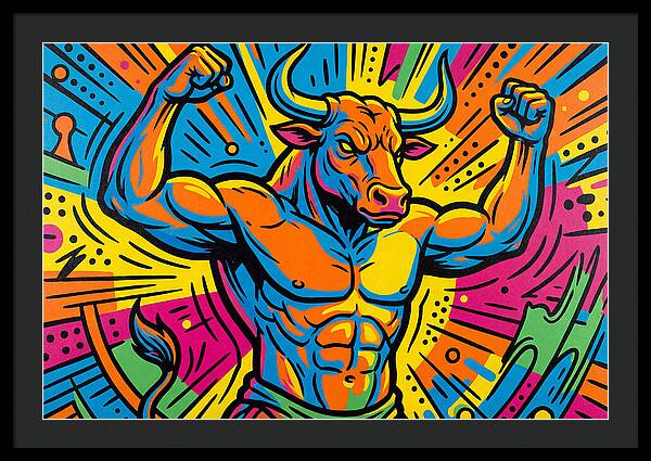 Muscular Minotaur In Vibrant Colors