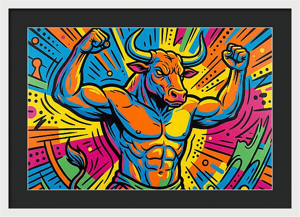 Muscular Minotaur In Vibrant Colors