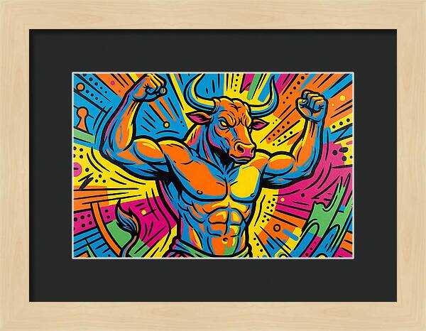 Muscular Minotaur In Vibrant Colors
