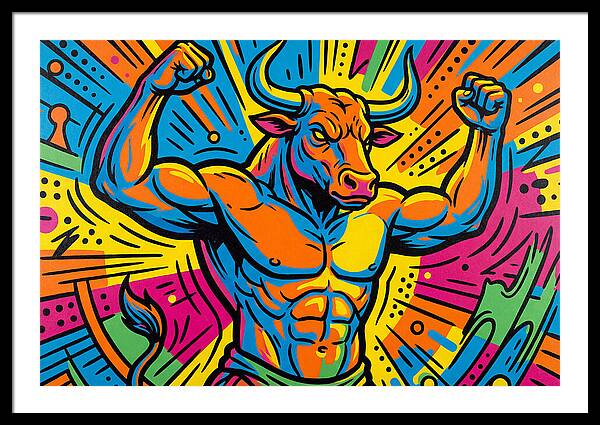 Muscular Minotaur In Vibrant Colors