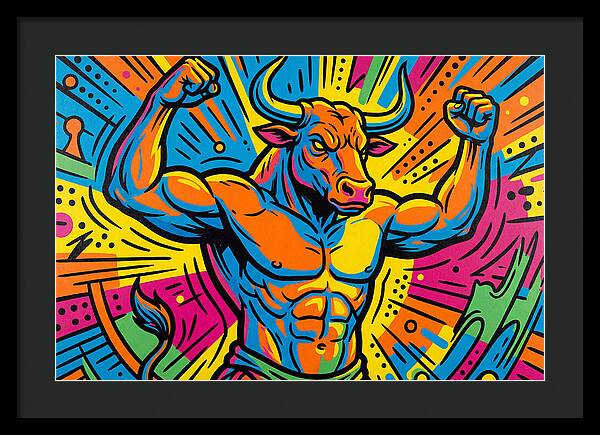 Muscular Minotaur In Vibrant Colors