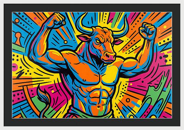 Muscular Minotaur In Vibrant Colors