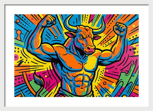 Muscular Minotaur In Vibrant Colors