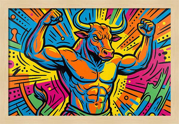 Muscular Minotaur In Vibrant Colors
