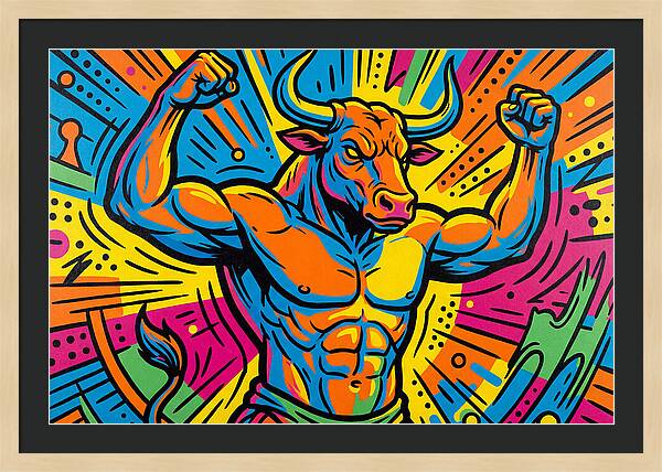 Muscular Minotaur In Vibrant Colors