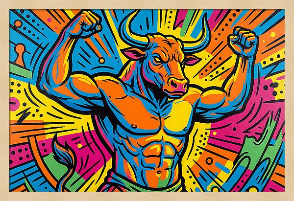 Muscular Minotaur In Vibrant Colors