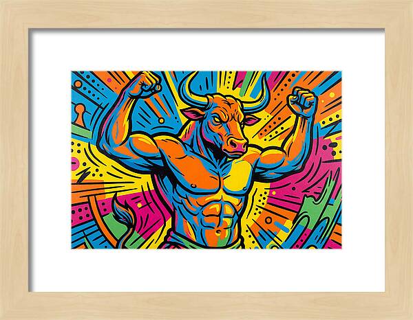 Muscular Minotaur In Vibrant Colors