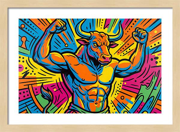 Muscular Minotaur In Vibrant Colors