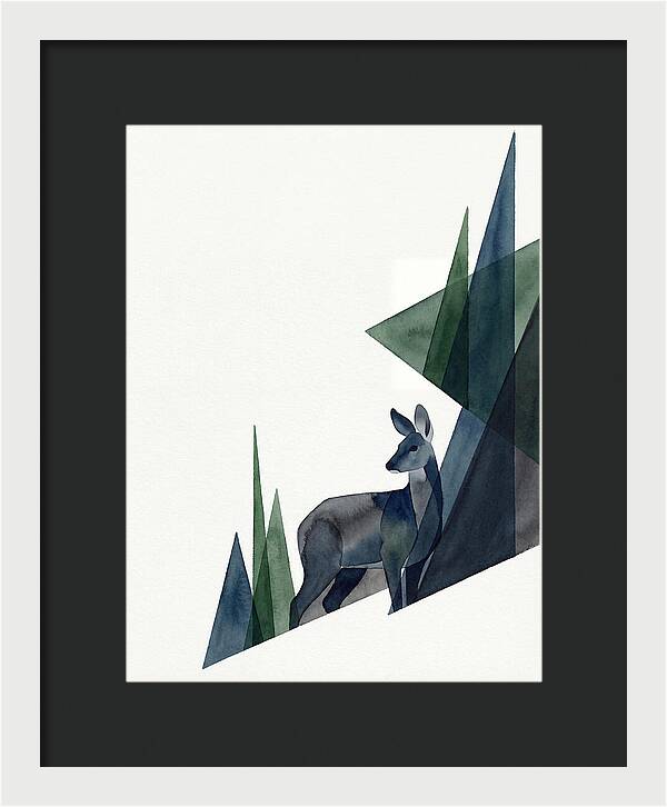 Musk Deer Among Geometric Shapes