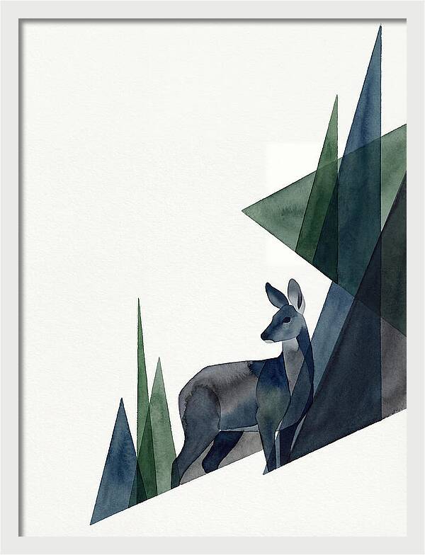 Musk Deer Among Geometric Shapes