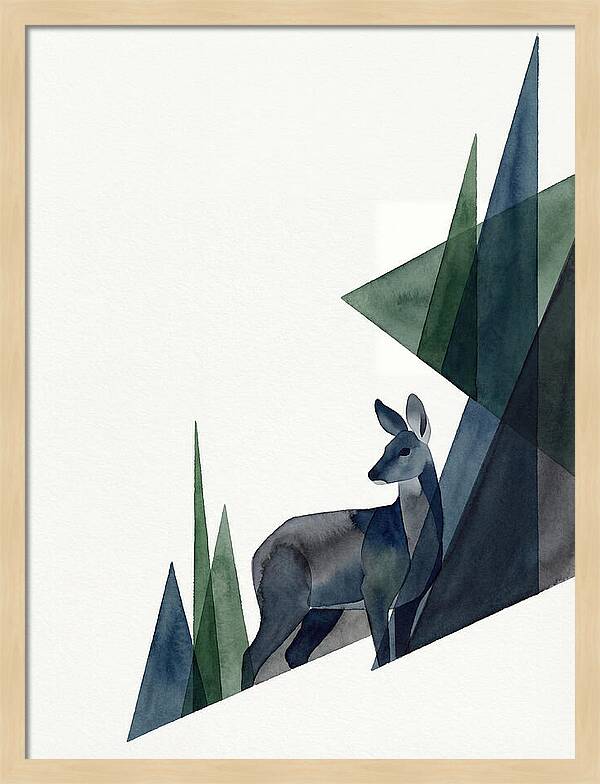 Musk Deer Among Geometric Shapes