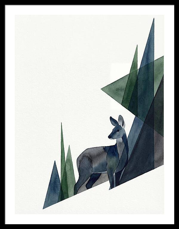 Musk Deer Among Geometric Shapes
